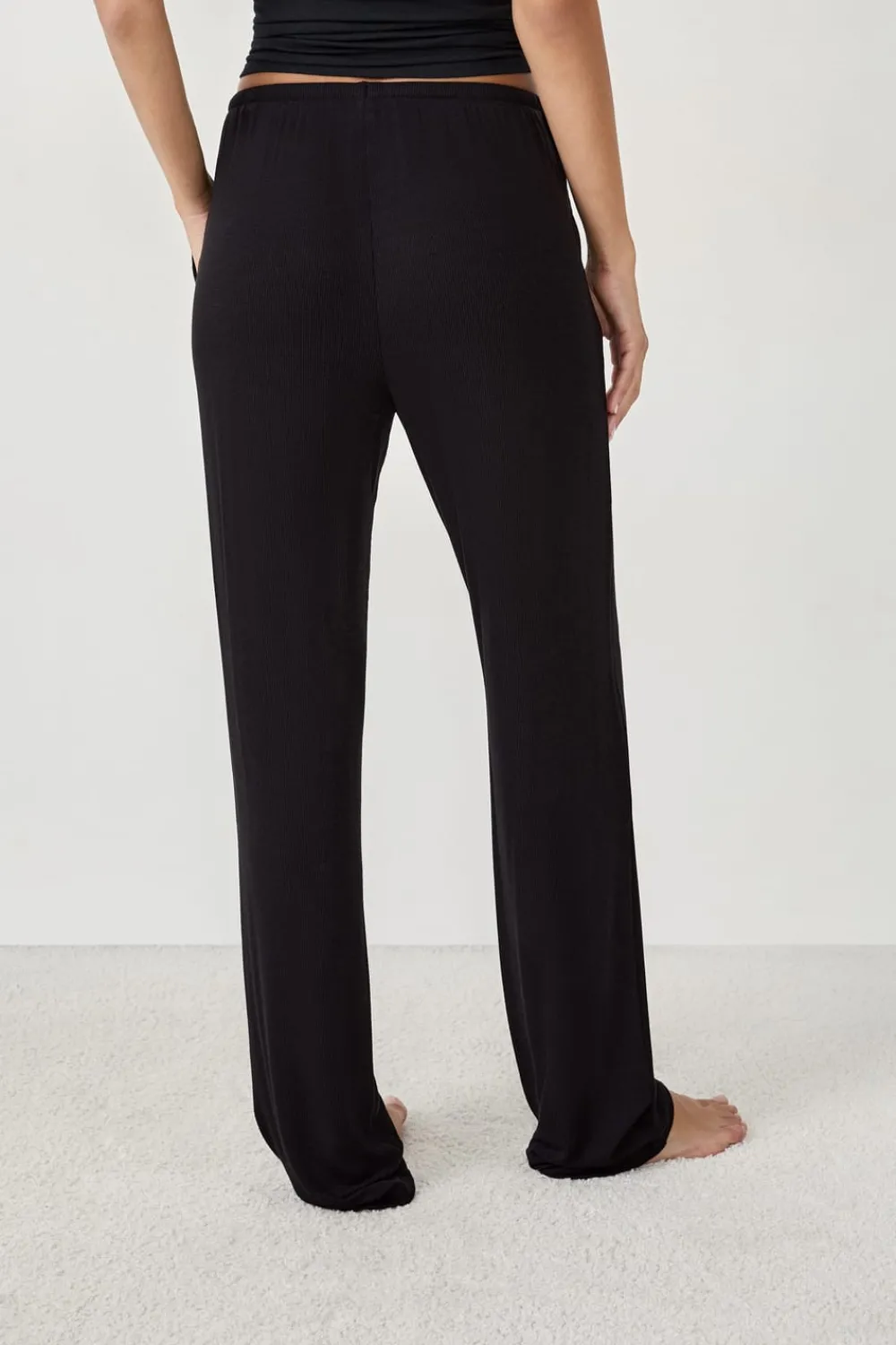 Discount ETAM Pantalón de pijama con cordón NEGRO