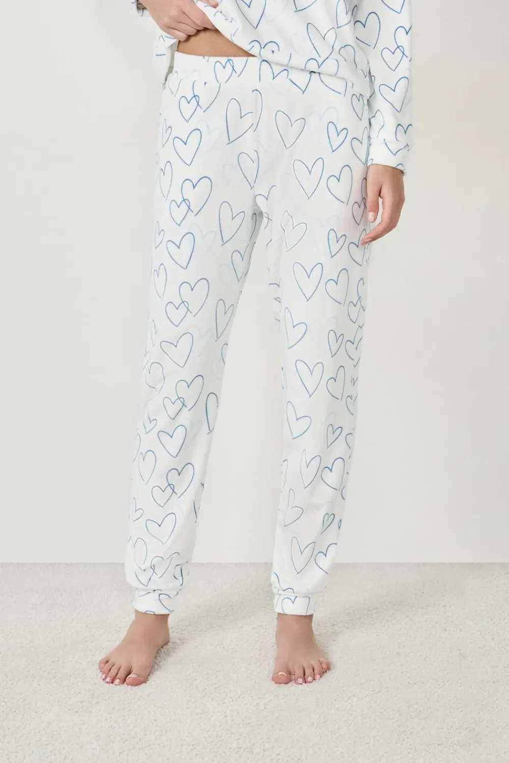Sale ETAM Pantalón de pijama con corazones BLANCO
