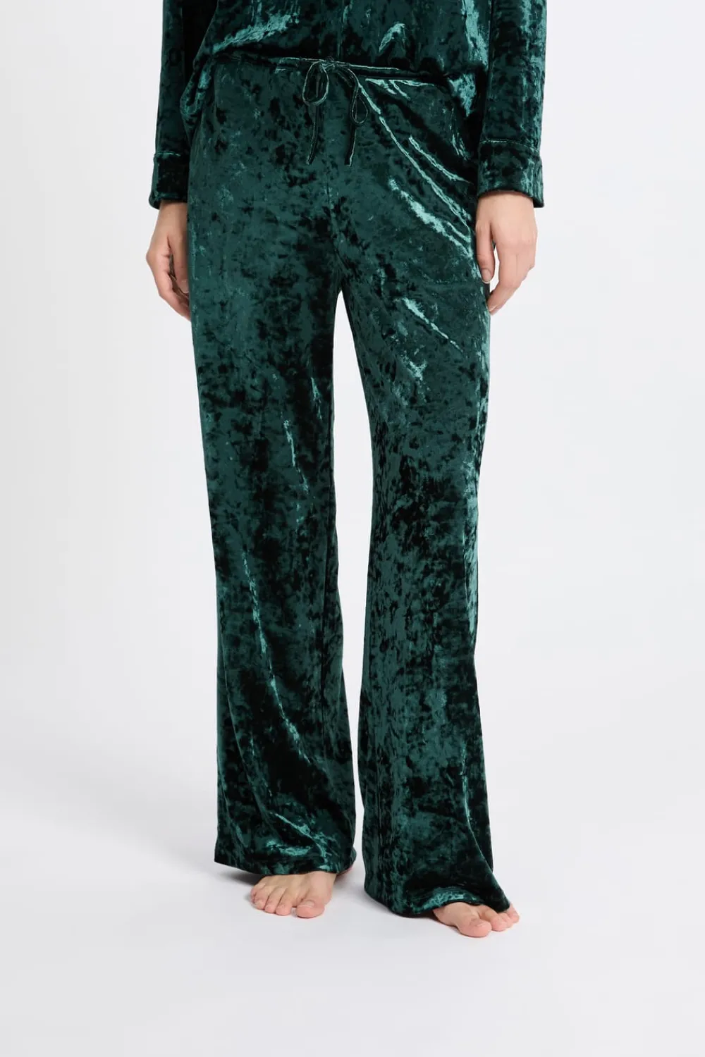 Clearance ETAM Pantalón de pijama con efecto terciopelo ESMERALDA