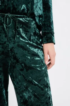 Clearance ETAM Pantalón de pijama con efecto terciopelo ESMERALDA