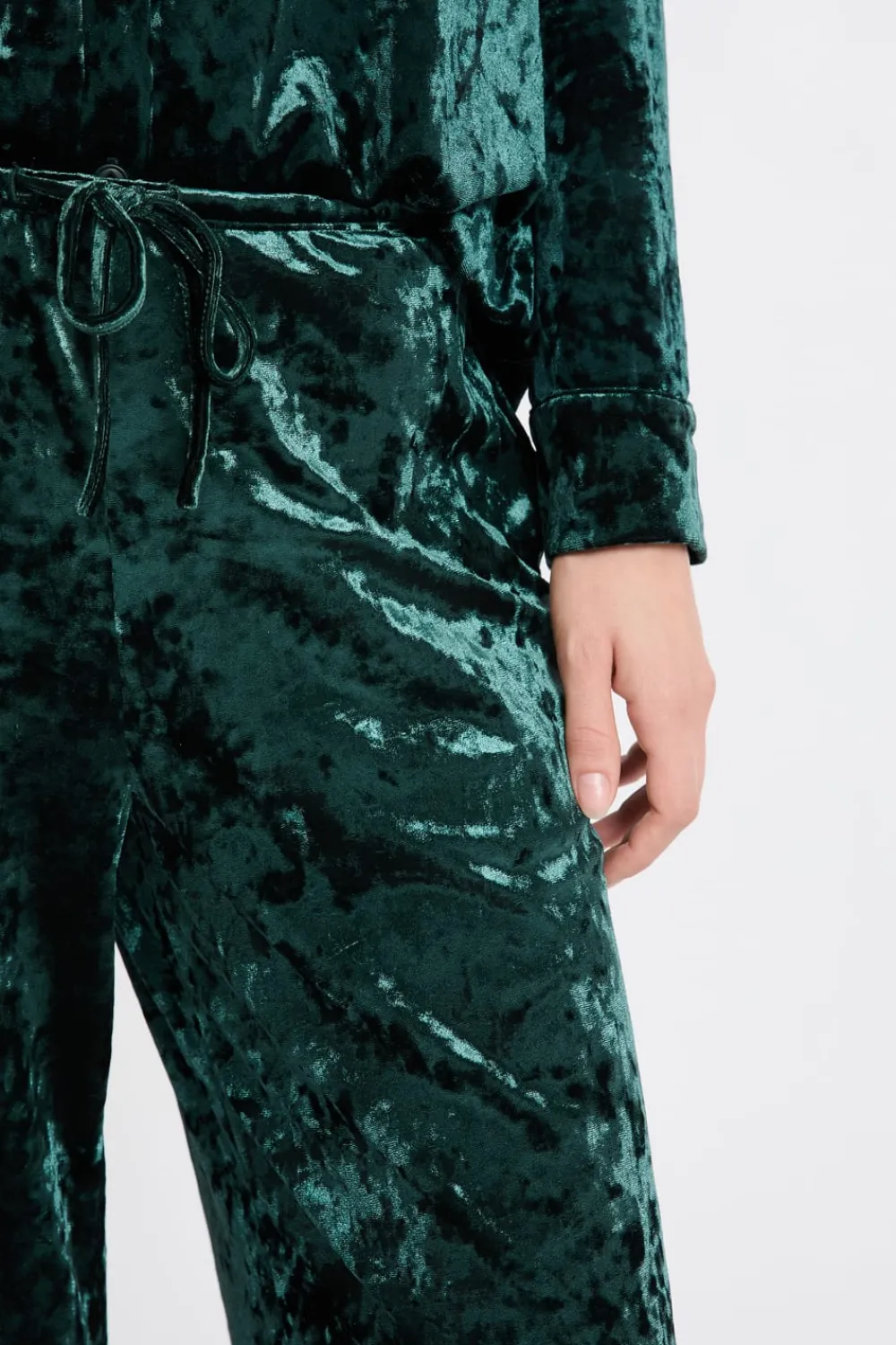 Clearance ETAM Pantalón de pijama con efecto terciopelo ESMERALDA