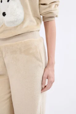 Best ETAM Pantalón de pijama con efecto terciopelo BEIGE