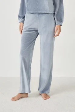 Online ETAM Pantalón de pijama con efecto terciopelo AZUL