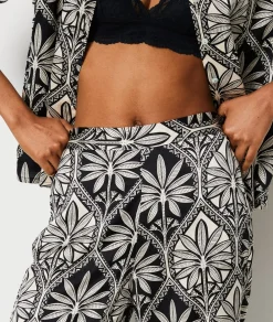 Outlet ETAM Pantalón de pijama con estampado floral IMP FD NEGRO