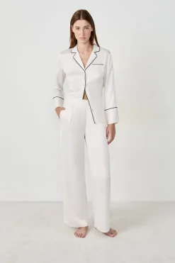Outlet ETAM Pantalón de pijama de satén CRUDO