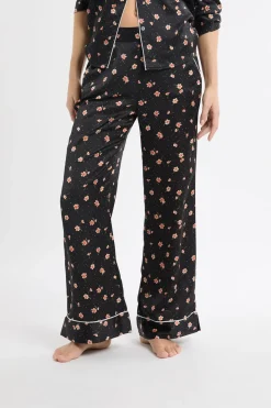 Best ETAM Pantalón de pijama de satén con estampado floral MULTICOLOR