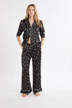 Best ETAM Pantalón de pijama de satén con estampado floral MULTICOLOR