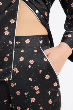 Best ETAM Pantalón de pijama de satén con estampado floral MULTICOLOR