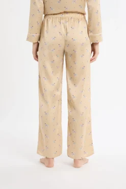 Discount ETAM Pantalón de pijama de satén con estampado de perros IMP FONDO ROSA