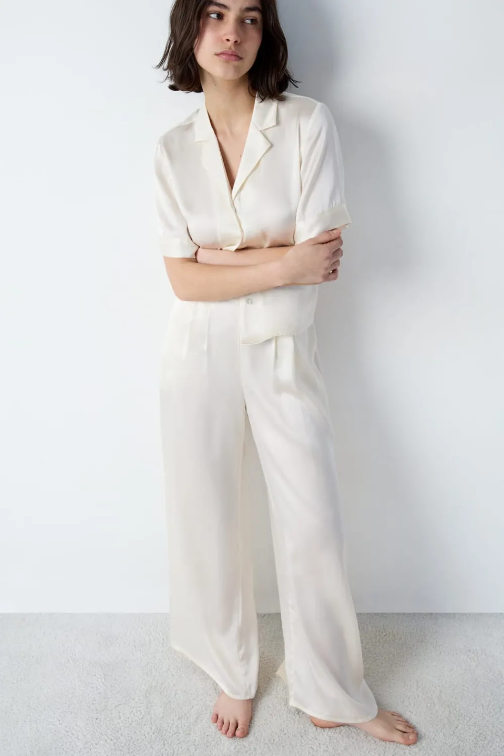 Hot ETAM Pantalón de pijama de seda PERLA