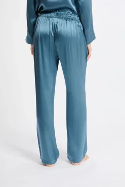 Clearance ETAM Pantalón de pijama de seda AZUL OSCURO