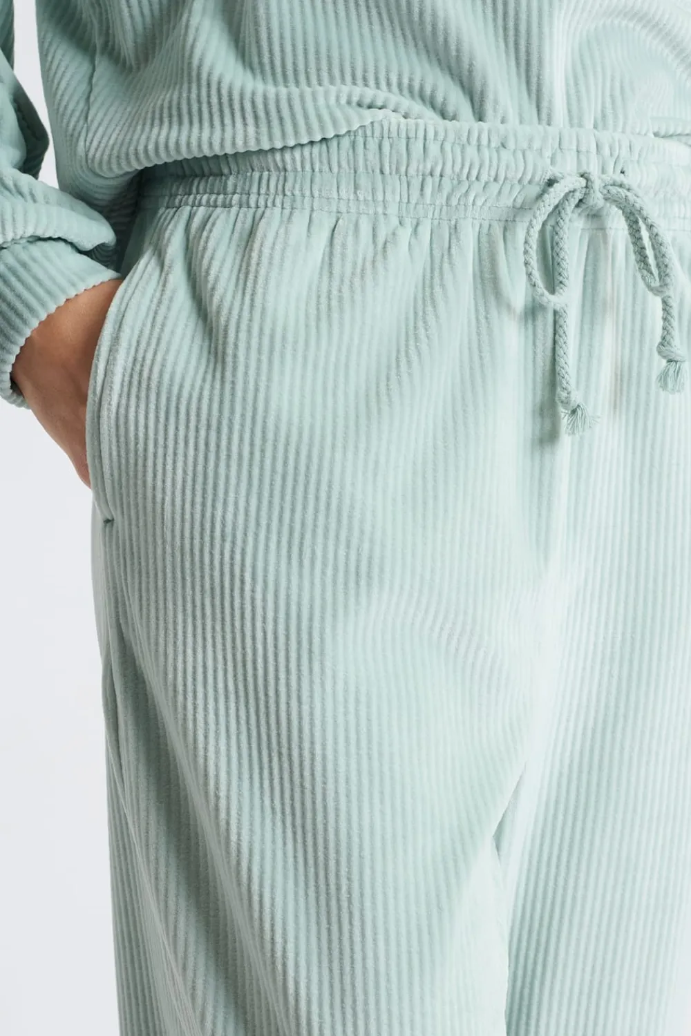 Sale ETAM Pantalón de pijama de terciopelo VERDE AGUA