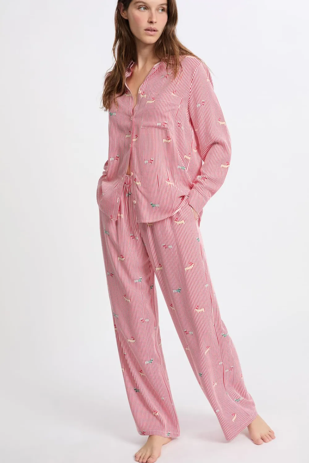 Outlet ETAM Pantalón de pijama estampado ROJO