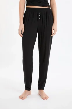 New ETAM Pantalón de pijama liso NEGRO