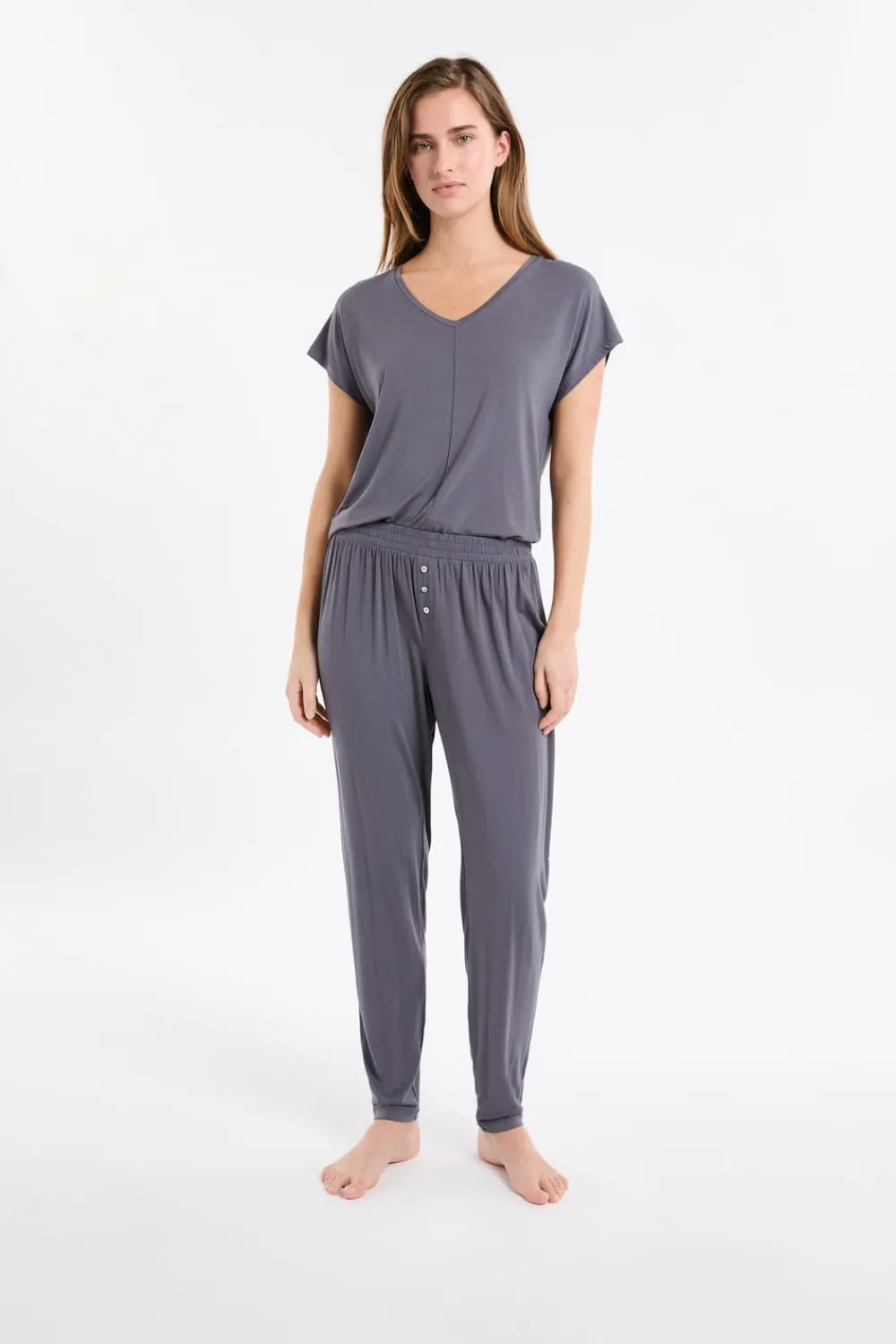 Online ETAM Pantalón de pijama liso ANTRACITA