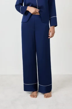 Sale ETAM Pantalón de pijama satinados AZUL MARINO