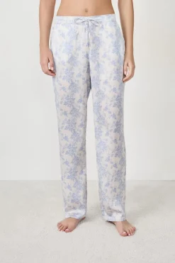 Best ETAM Pantalón de pijama satinado ESTAMPADO FONDO BLANCO