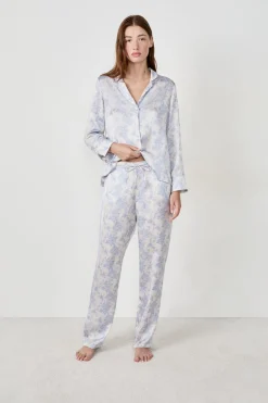 Best ETAM Pantalón de pijama satinado ESTAMPADO FONDO BLANCO