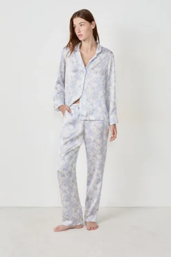 Best ETAM Pantalón de pijama satinado ESTAMPADO FONDO BLANCO