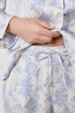 Best ETAM Pantalón de pijama satinado ESTAMPADO FONDO BLANCO