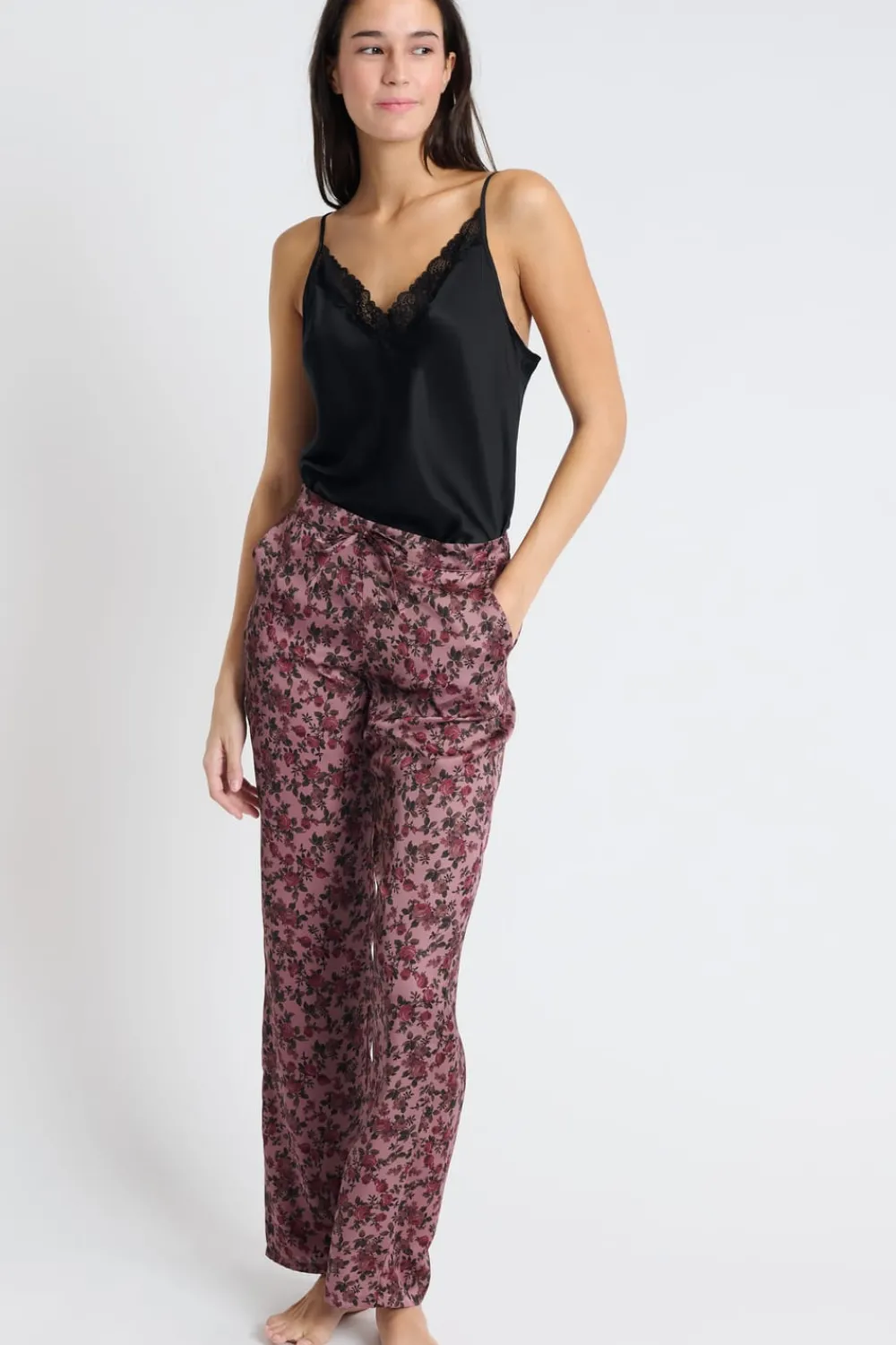 Discount ETAM Pantalón de pijama satinado ROSA