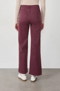New ETAM Pantalón rectos de algodón BURDEOS GRANATE