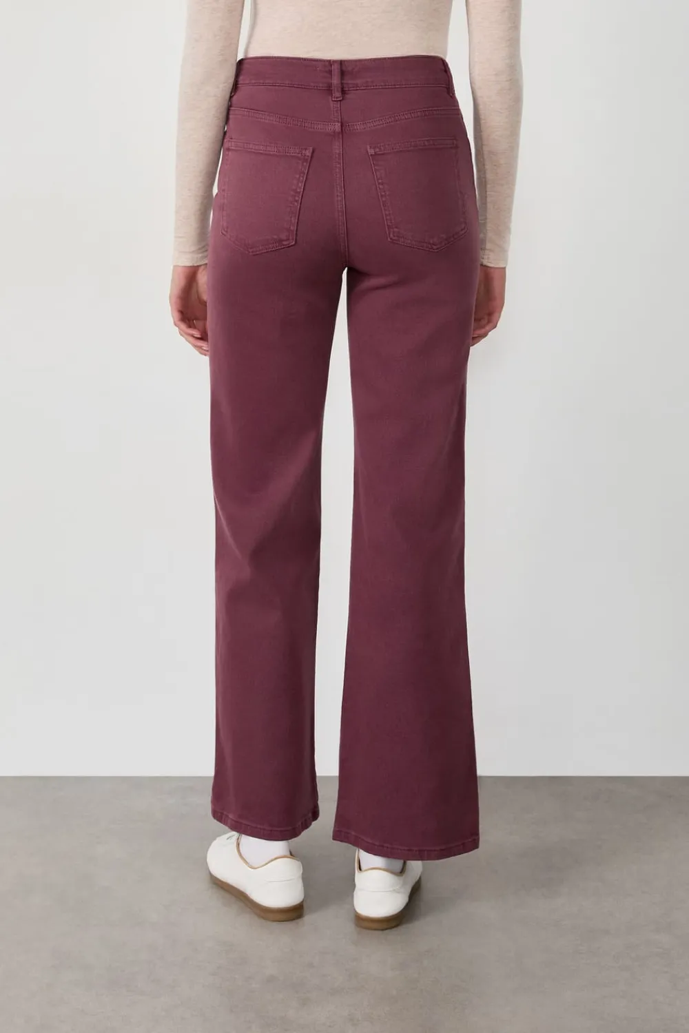New ETAM Pantalón rectos de algodón BURDEOS GRANATE