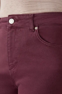 New ETAM Pantalón rectos de algodón BURDEOS GRANATE