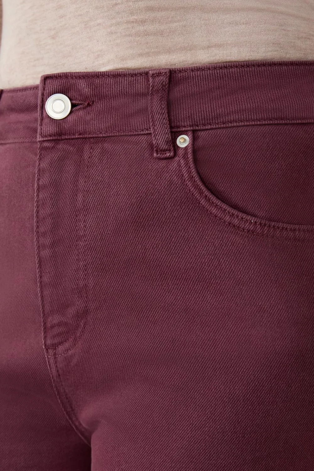 New ETAM Pantalón rectos de algodón BURDEOS GRANATE