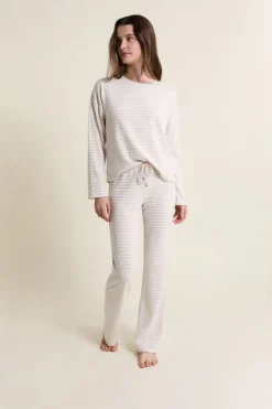 Best ETAM Pantalon de pyjama à rayures BEIGE