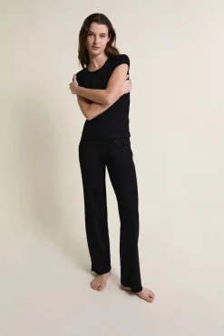 Outlet ETAM Pantalon de pyjama avec coton NOIR