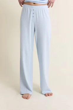 Sale ETAM Pantalon de pyjama en coton en pointelle BLEU AZUR