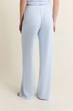 Sale ETAM Pantalon de pyjama en coton en pointelle BLEU AZUR