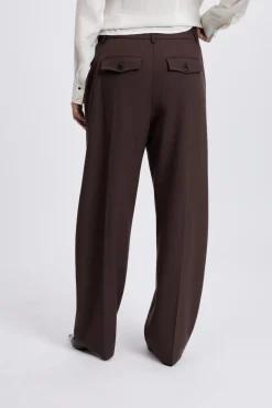 Hot ETAM Pantalon large droit MARRON