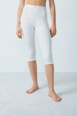 Outlet ETAM Pantalones cortos de ciclista de algodón acanalado ESTAMPADO