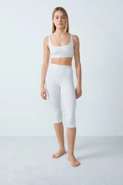 Outlet ETAM Pantalones cortos de ciclista de algodón acanalado ESTAMPADO