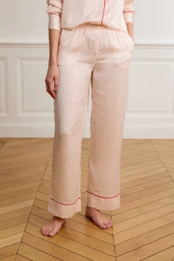 Best ETAM Pantalones de pijama de satén con lunares IMP FD crudo