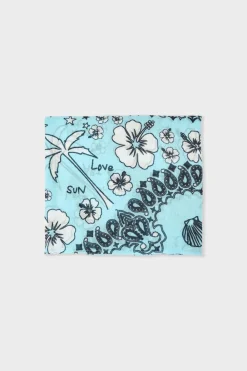 Outlet ETAM Pareo de algodón estampado ESTAMPADO FONDO AZUL