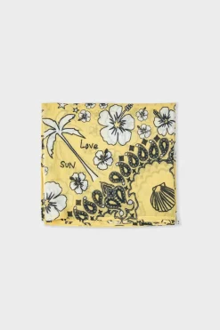 Best ETAM Pareo de algodón estampado ESTAMPADO FONDO AMARILLO