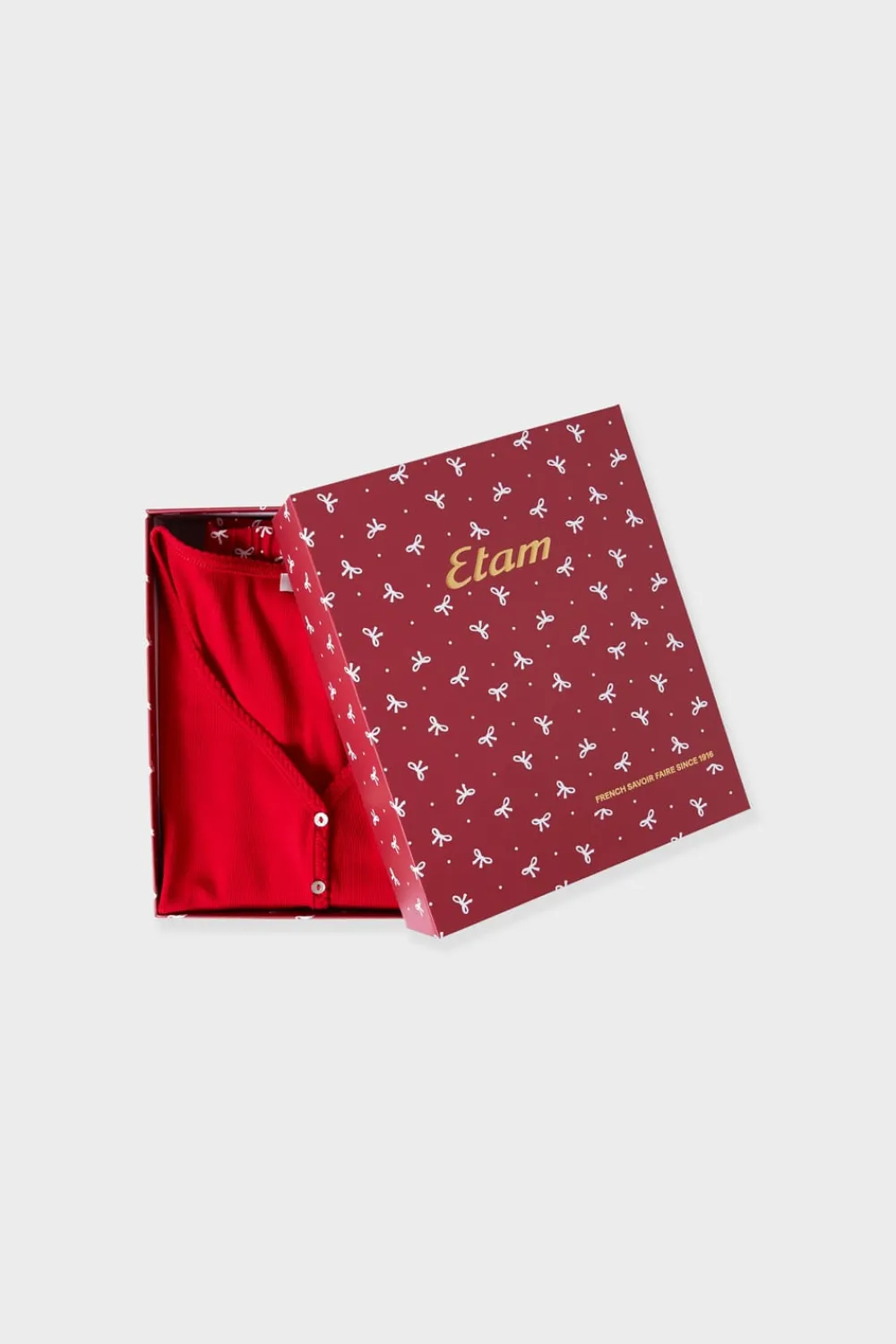 Clearance ETAM Pijama de 2 piezas con estampado de algodón ROJO