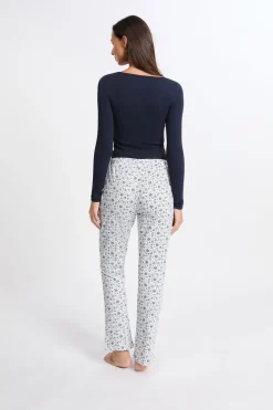 New ETAM Pijama de 2 piezas con estampado de algodón MARINO