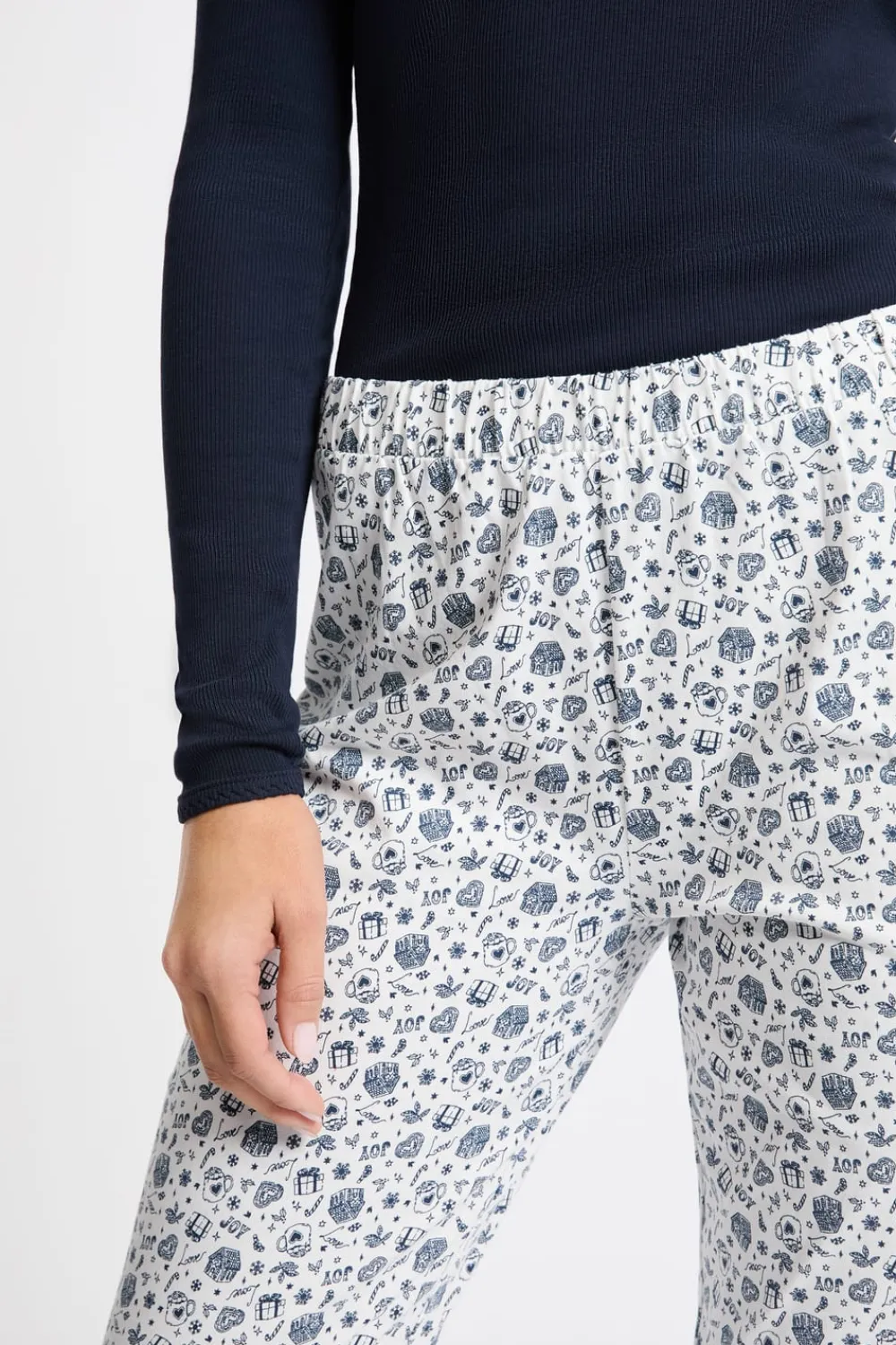 New ETAM Pijama de 2 piezas con estampado de algodón MARINO