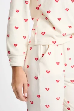Hot ETAM Pijama de 2 piezas con estampado de corazones CRUDO