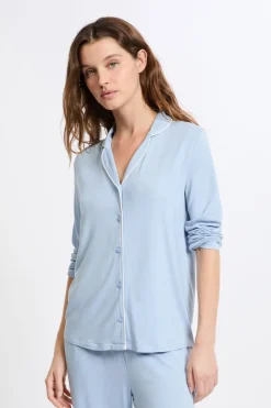 Outlet ETAM Pijama de 2 piezas de manga larga AZUL CIELO