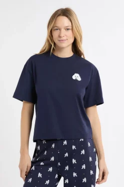 ETAM Pijama de dos piezas con estampado de perros marino