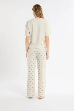ETAM Pijama de dos piezas con estampado de perros BEIGE