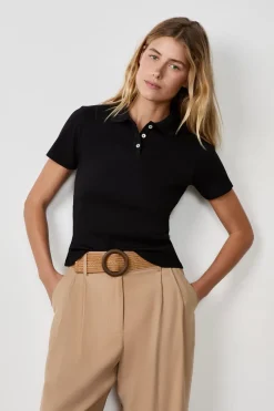 Outlet ETAM Polo de manga corta NEGRO
