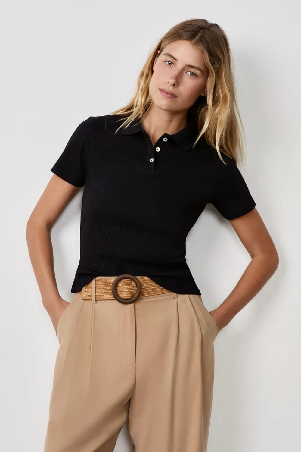 Outlet ETAM Polo de manga corta NEGRO