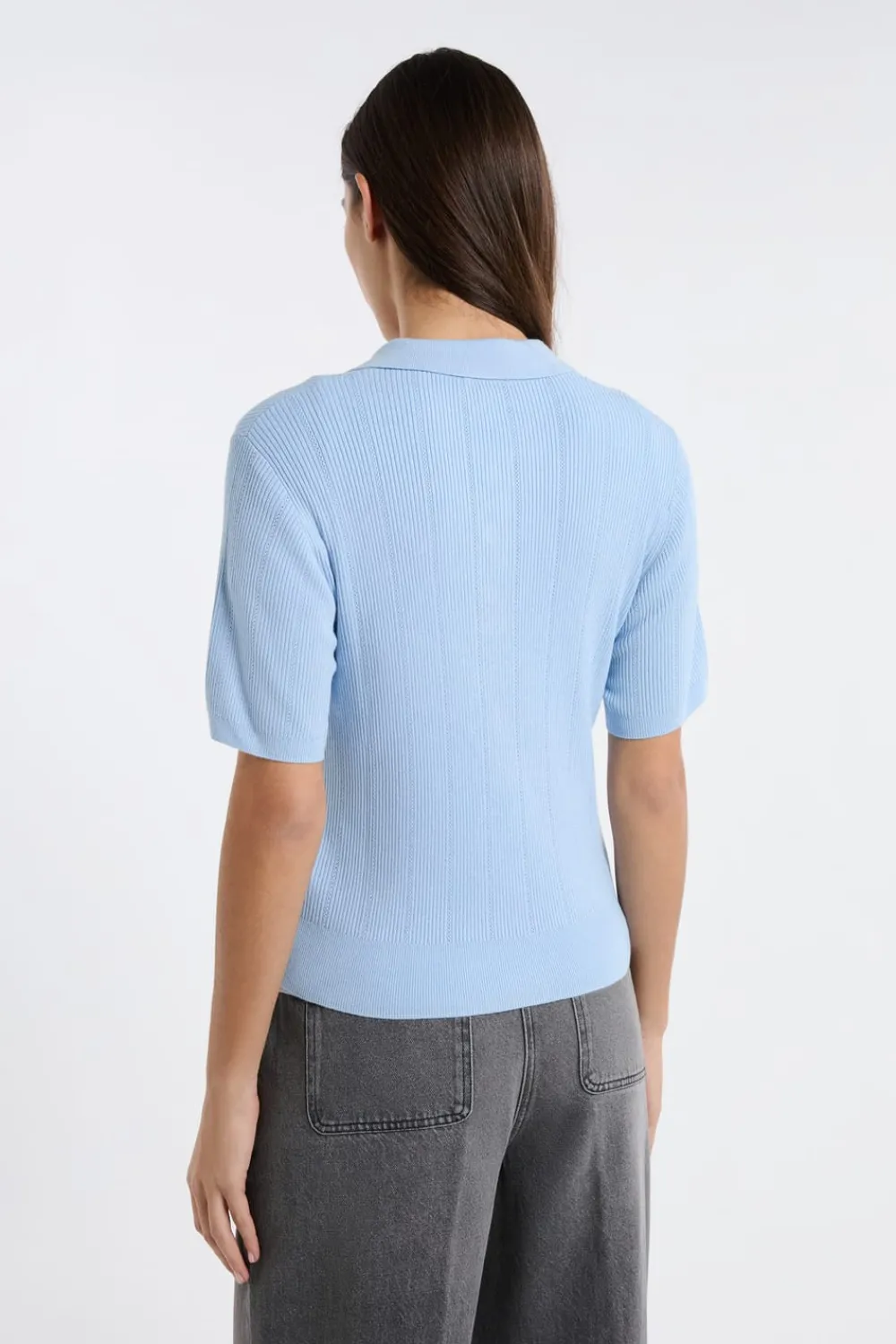 Online ETAM Polo de manga corta de punto fino AZUL