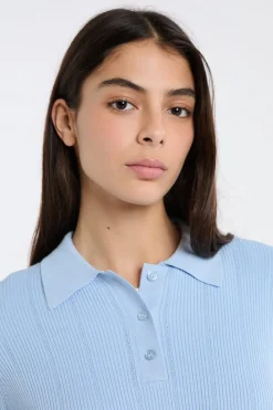 Online ETAM Polo de manga corta de punto fino AZUL
